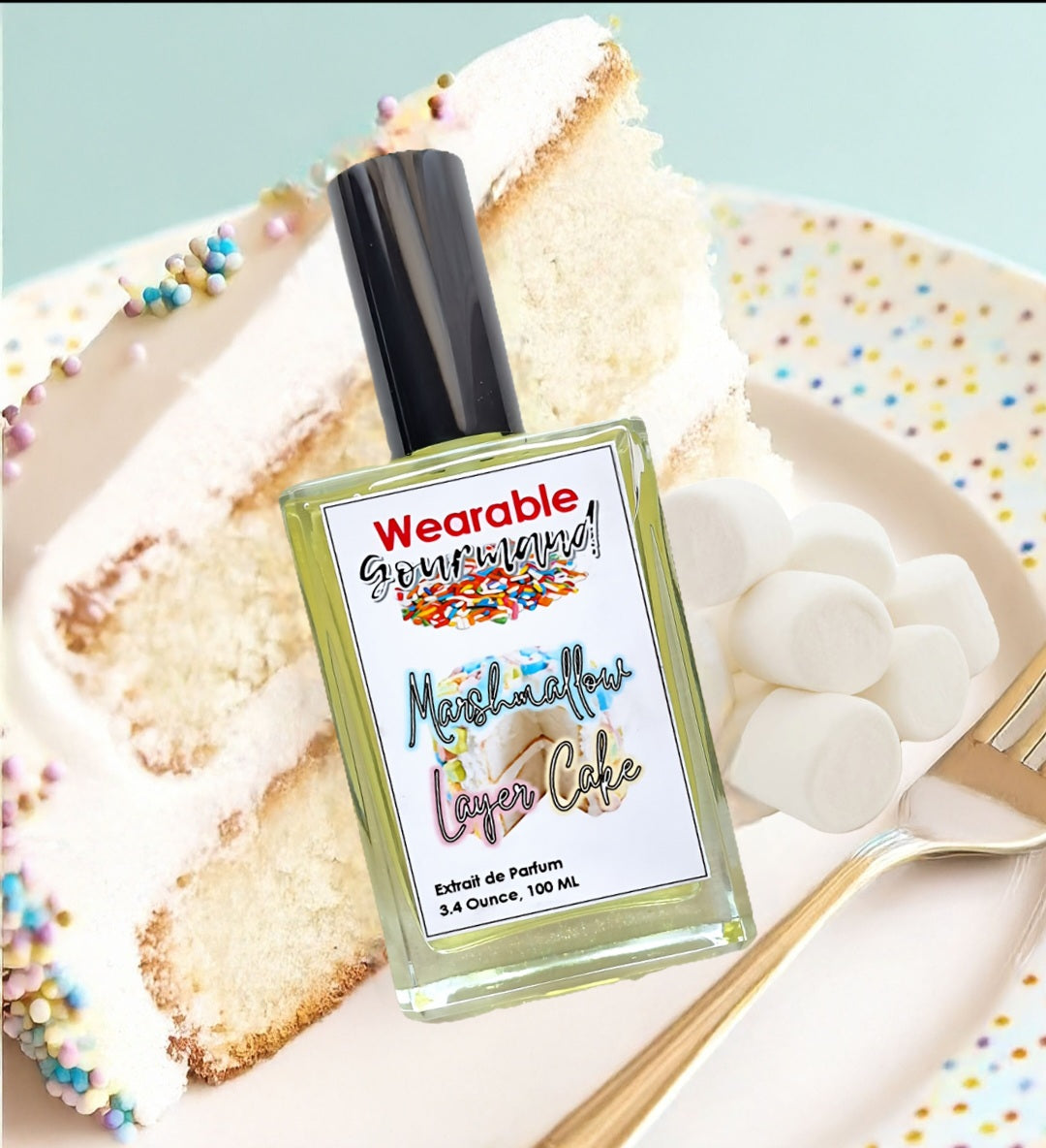Marshmallow Layer Cake Extrait de Parfum 1.7 oz — sweet marshmallow vanilla cake gourmand perfume by Wearable Gourmand