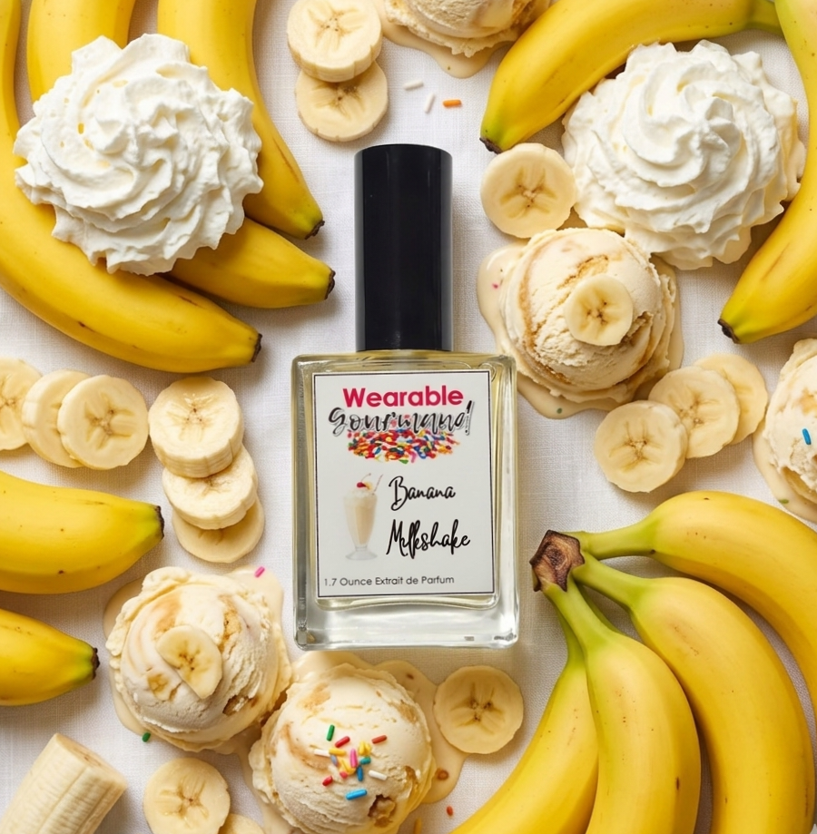 Banana Milkshake Extrait de Parfum Wearable Gourmand - Creamy Vanilla Ice cream, brown sugar, fresh bananas fragrance
