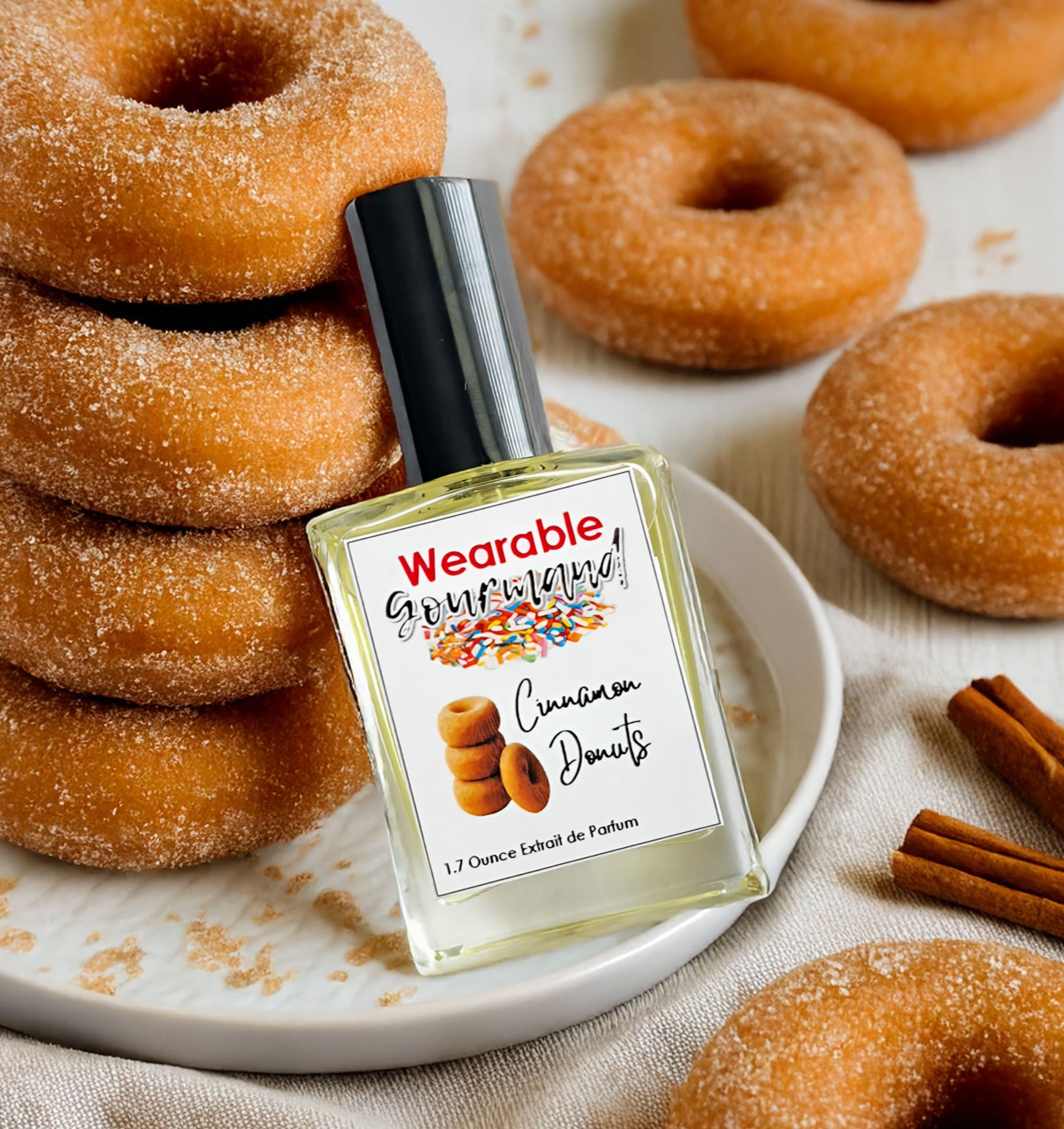 cinnamon sugar perfume, brown sugar perfume, nostalgic fragrance, comforting fragrance, fried dough fragrance, bakery fragrance, bakery perfume, strong perfume, gourmand perfume, perfume that lasts all day, vanilla donuts perfume, donuts perfume, cinnamon sugar donuts perfume, fragrance mist