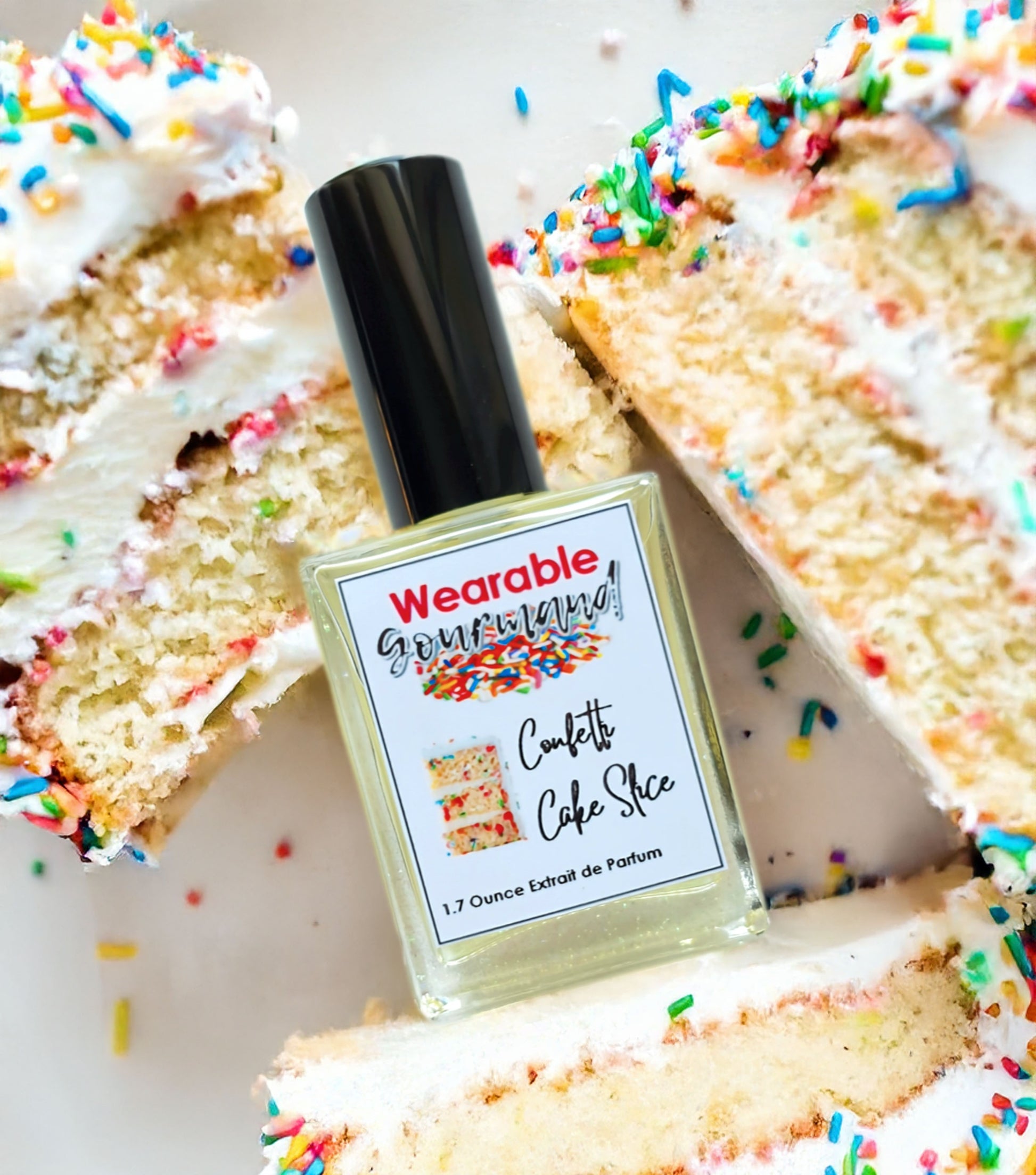 Confetti Cake Slice Extrait de Parfum 1.7 oz — sweet birthday cake buttercream gourmand perfume by Wearable Gourmand