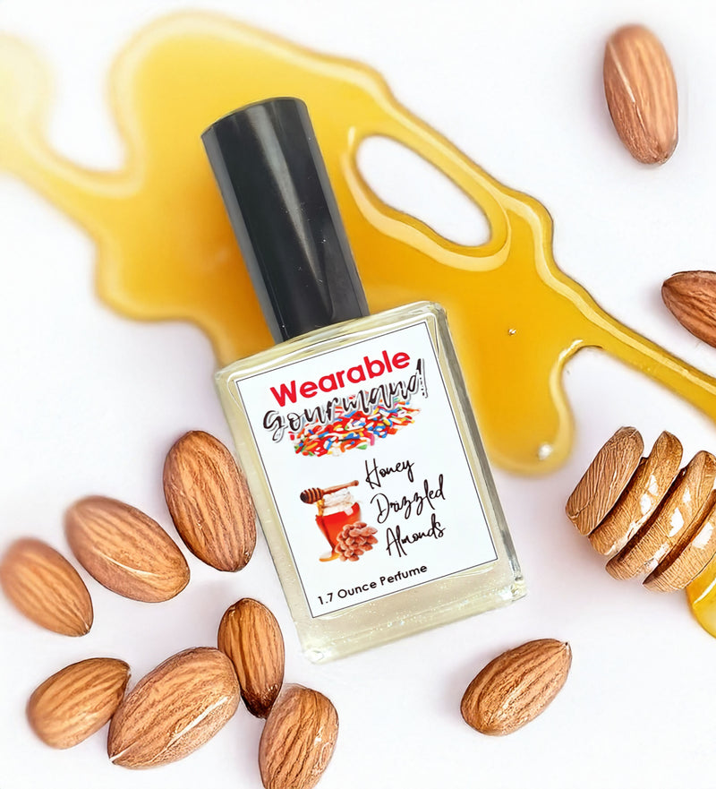 honey perfume, almond perfume, strong perfume, gourmand perfume, perfume that lasts, almond extract perfume